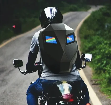 Best Selling LED Backpack Hard Shell Locomotive Display Scree Travel Waterproof Laptop Outdoor Bag Motorcycle Cycling Backpack