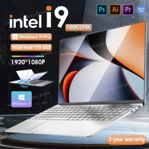 2025 Portable Windows 11 Laptop Computer PC 14.1″ 1920*1080P Notebook Intel Core i9 8950HK 16GB RAM 1TB 2TB SSD Office Gaming PC